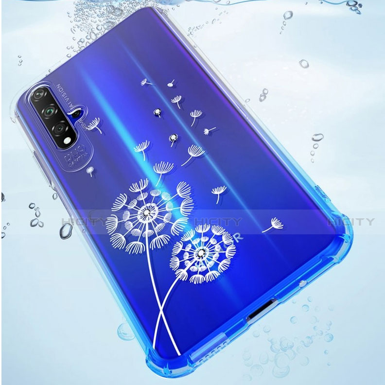 Coque Ultra Fine TPU Souple Housse Etui Transparente Fleurs pour Huawei Nova 5T Plus