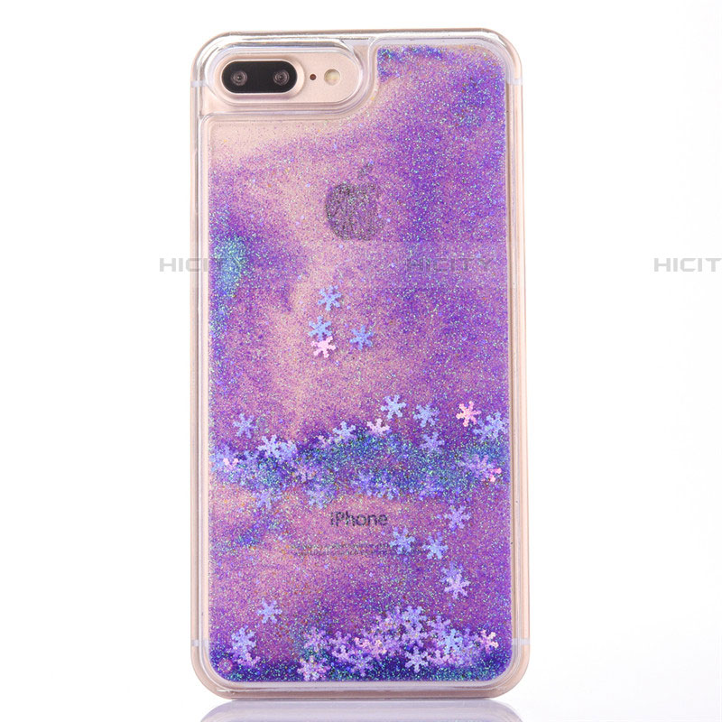 Coque Ultra Fine TPU Souple Housse Etui Transparente Fleurs T01 pour Apple iPhone 7 Plus Violet Plus