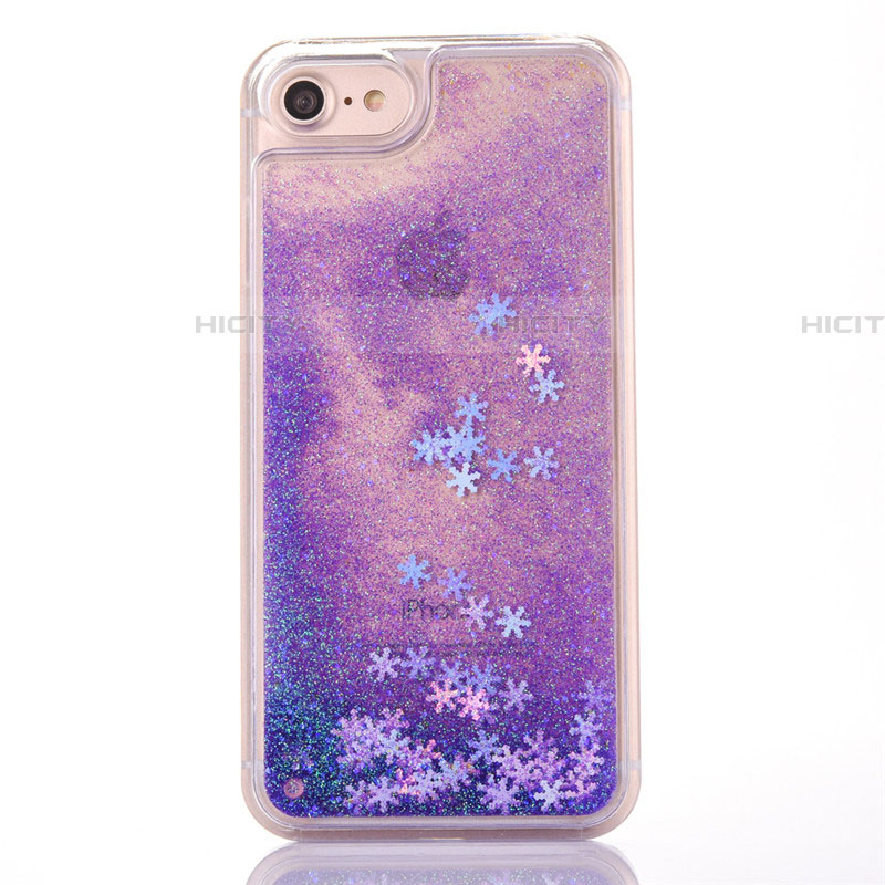 Coque Ultra Fine TPU Souple Housse Etui Transparente Fleurs T01 pour Apple iPhone 7 Violet Plus
