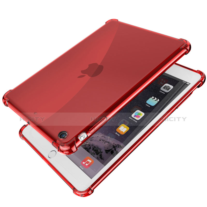 Coque Ultra Fine TPU Souple Housse Etui Transparente H01 pour Apple iPad Mini 2 Rouge Plus