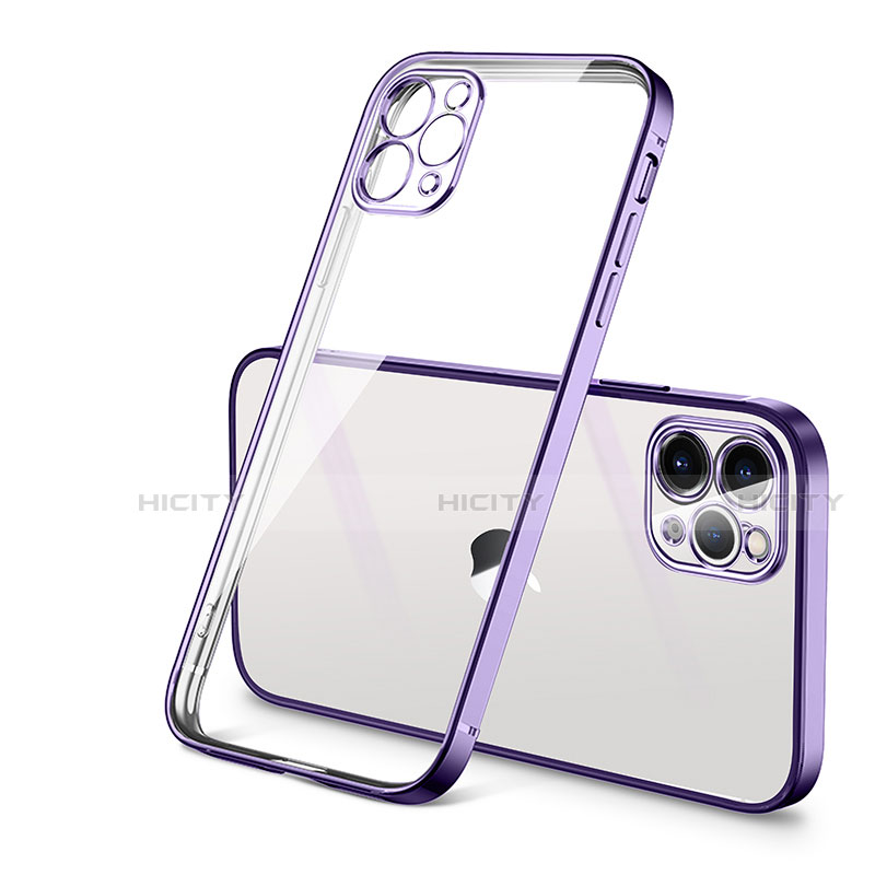 Coque Ultra Fine TPU Souple Housse Etui Transparente H01 pour Apple iPhone 12 Pro Max Violet Plus