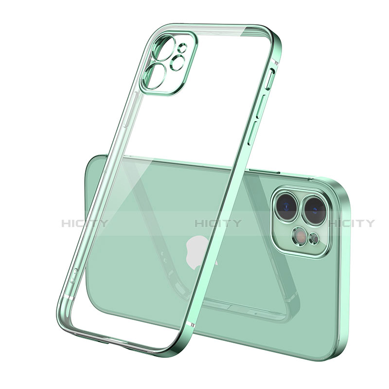 Coque Ultra Fine TPU Souple Housse Etui Transparente H01 pour Apple iPhone 12 Vert Plus