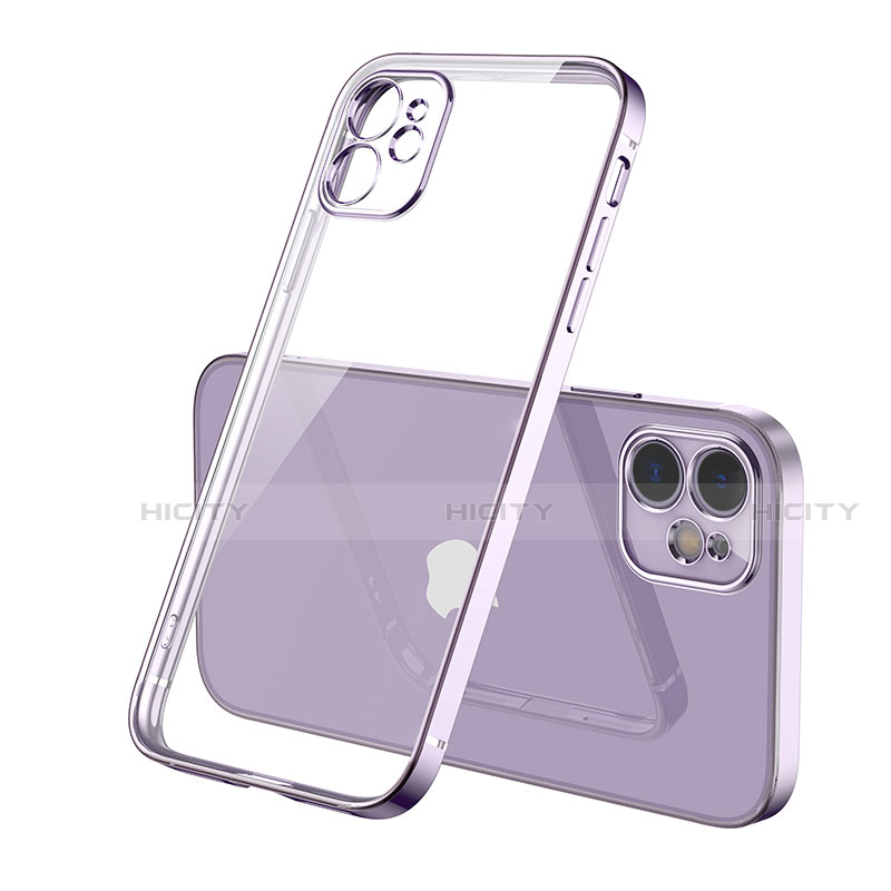 Coque Ultra Fine TPU Souple Housse Etui Transparente H01 pour Apple iPhone 12 Violet Plus