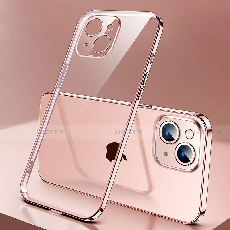 Coque Ultra Fine TPU Souple Housse Etui Transparente H01 pour Apple iPhone 13 Mini Or Rose Plus