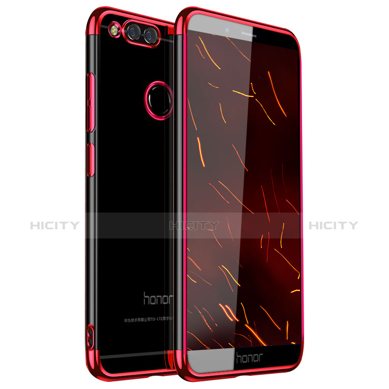 Coque Ultra Fine TPU Souple Housse Etui Transparente H01 pour Huawei Honor 7X Rouge Plus
