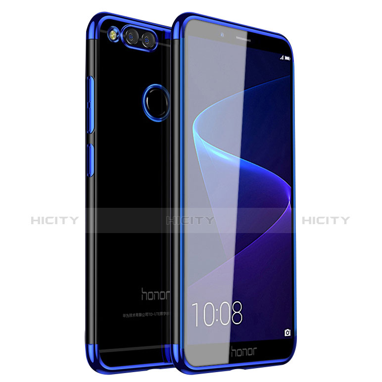Coque Ultra Fine TPU Souple Housse Etui Transparente H01 pour Huawei Honor Play 7X Bleu Plus
