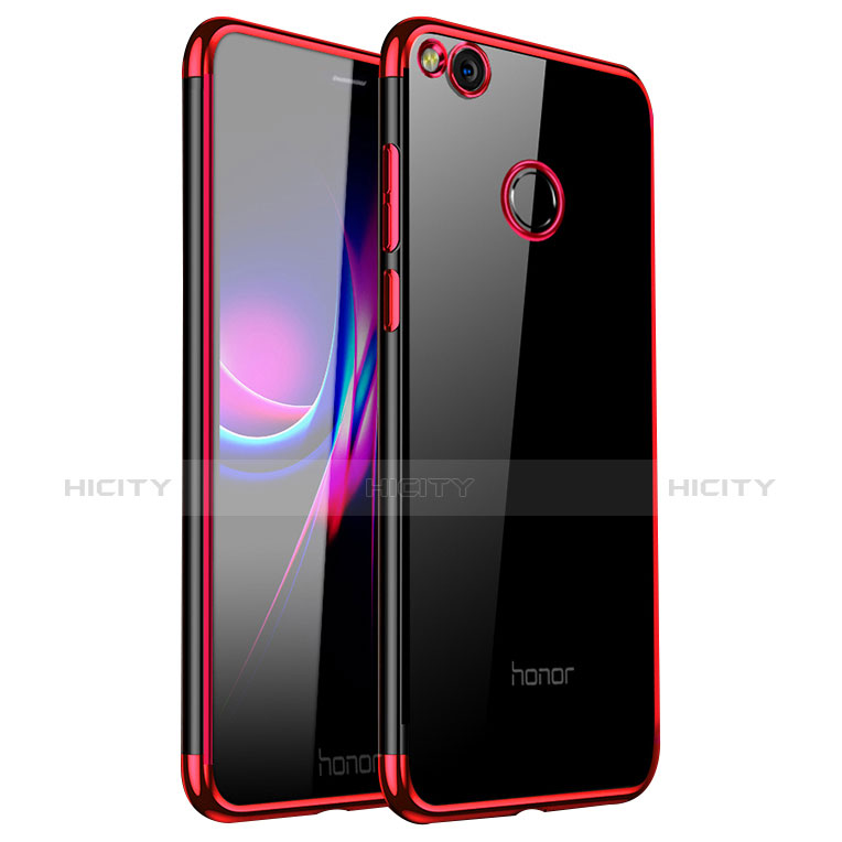 Coque Ultra Fine TPU Souple Housse Etui Transparente H01 pour Huawei P8 Lite (2017) Rouge Plus