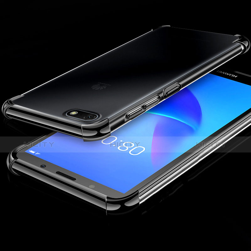 Coque Ultra Fine TPU Souple Housse Etui Transparente H01 pour Huawei Y5 Prime (2018) Noir Plus