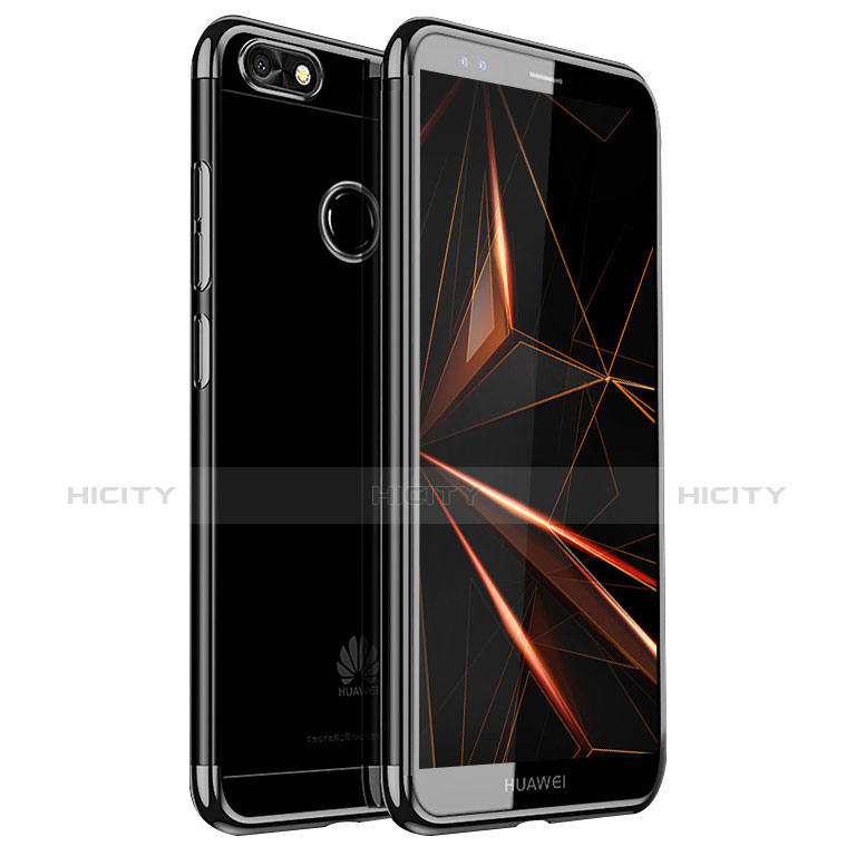 Coque Ultra Fine TPU Souple Housse Etui Transparente H01 pour Huawei Y6 Pro (2017) Noir Plus