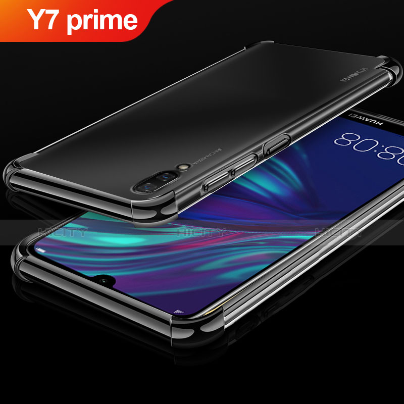 Coque Ultra Fine TPU Souple Housse Etui Transparente H01 pour Huawei Y7 Prime (2019) Noir Plus