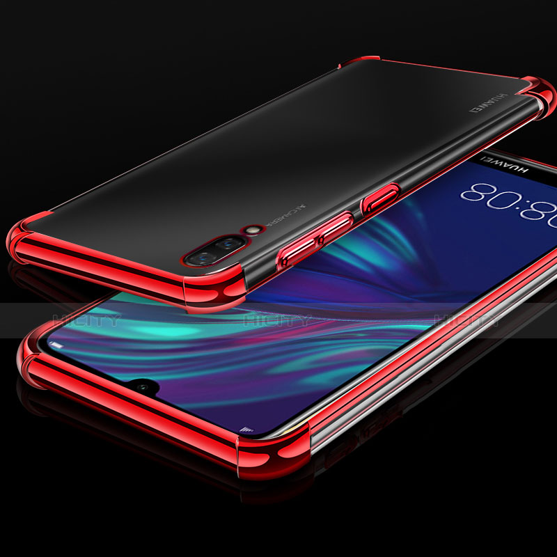 Coque Ultra Fine TPU Souple Housse Etui Transparente H01 pour Huawei Y7 Prime (2019) Rouge Plus