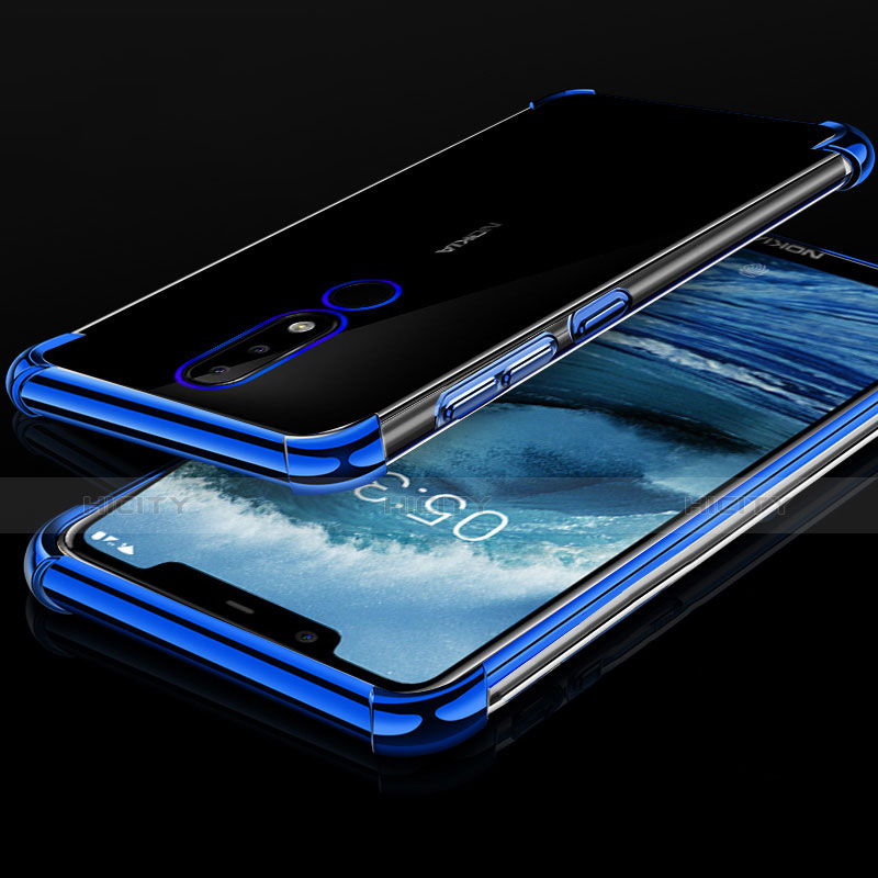 Coque Ultra Fine TPU Souple Housse Etui Transparente H01 pour Nokia X5 Bleu Plus