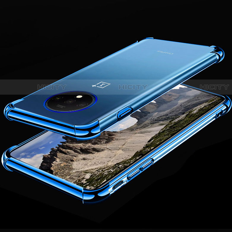 Coque Ultra Fine TPU Souple Housse Etui Transparente H01 pour OnePlus 7T Bleu Plus
