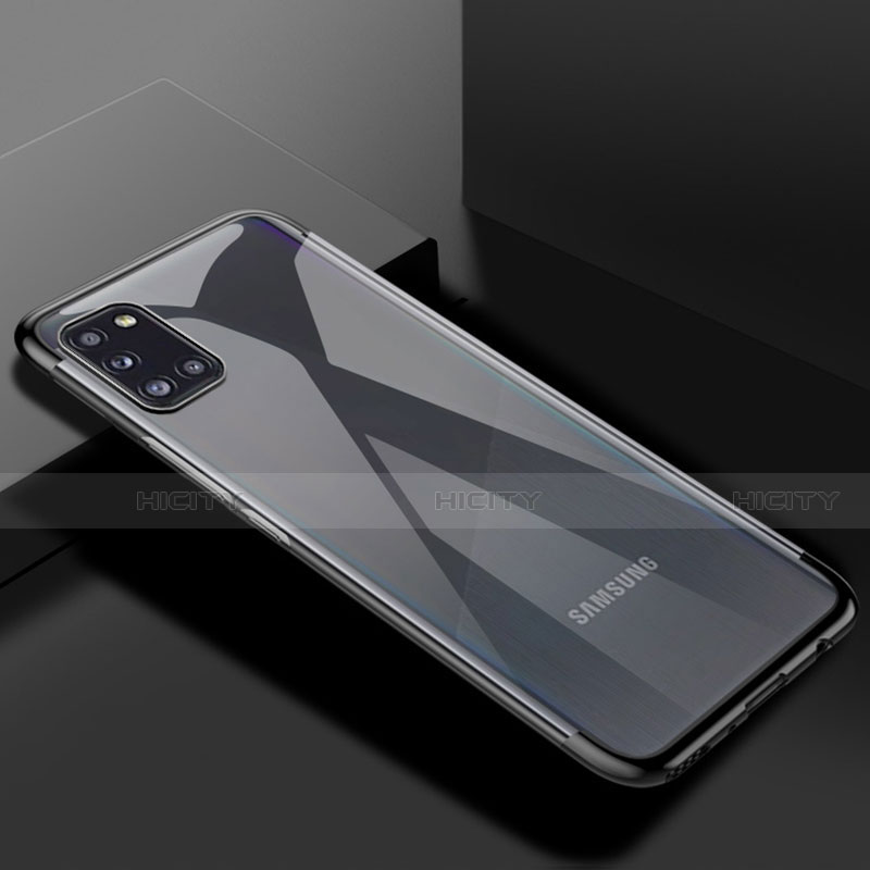 Coque Ultra Fine TPU Souple Housse Etui Transparente H01 pour Samsung Galaxy A31 Noir Plus