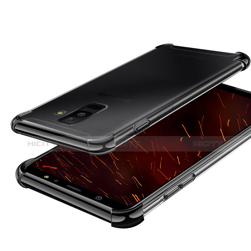 Coque Ultra Fine TPU Souple Housse Etui Transparente H01 pour Samsung Galaxy A6 Plus (2018) Noir Plus