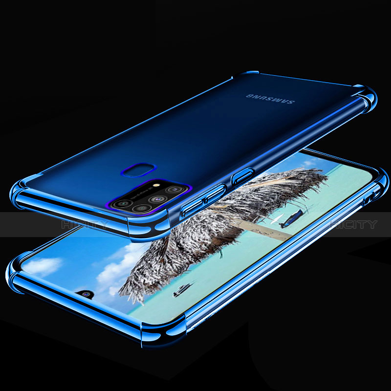 Coque Ultra Fine TPU Souple Housse Etui Transparente H01 pour Samsung Galaxy M21s Bleu Plus