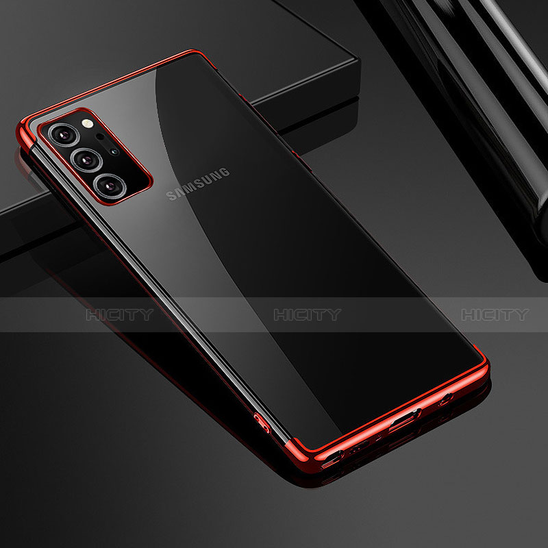 Coque Ultra Fine TPU Souple Housse Etui Transparente H01 pour Samsung Galaxy Note 20 Ultra 5G Rouge Plus