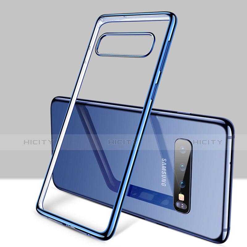Coque Ultra Fine TPU Souple Housse Etui Transparente H01 pour Samsung Galaxy S10 Bleu Plus