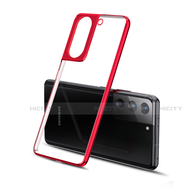 Coque Ultra Fine TPU Souple Housse Etui Transparente H01 pour Samsung Galaxy S21 5G Rouge Plus