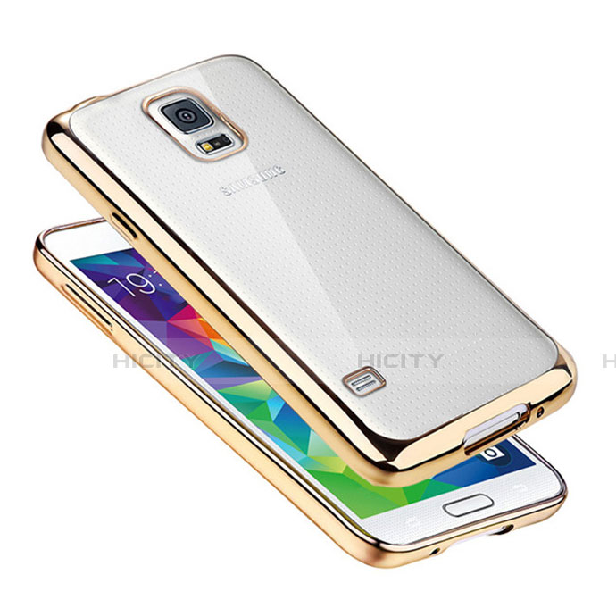 Coque Ultra Fine TPU Souple Housse Etui Transparente H01 pour Samsung Galaxy S5 Duos Plus Or Plus
