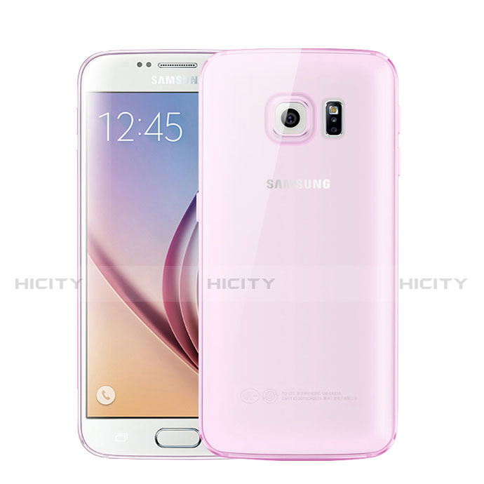 Coque Ultra Fine TPU Souple Housse Etui Transparente H01 pour Samsung Galaxy S6 SM-G920 Rose Plus