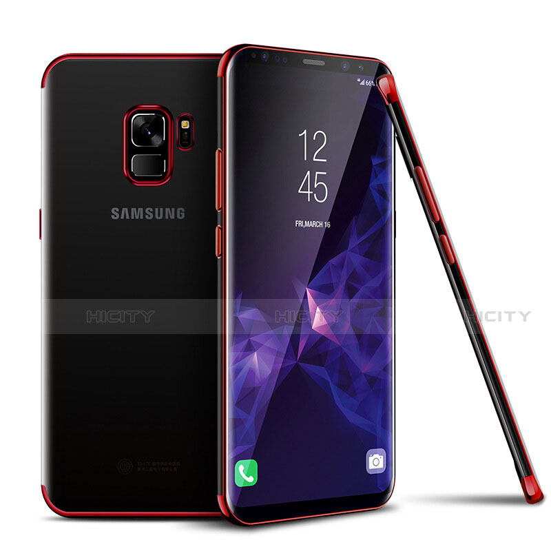 Coque Ultra Fine TPU Souple Housse Etui Transparente H01 pour Samsung Galaxy S9 Rouge Plus
