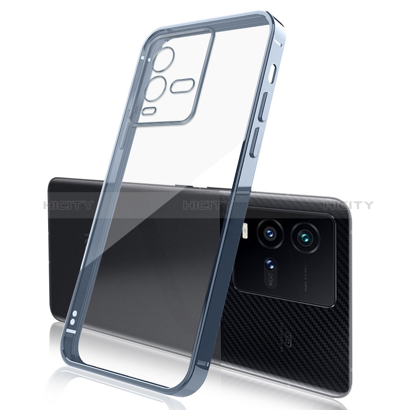 Coque Ultra Fine TPU Souple Housse Etui Transparente H01 pour Vivo iQOO 10 5G Bleu Plus
