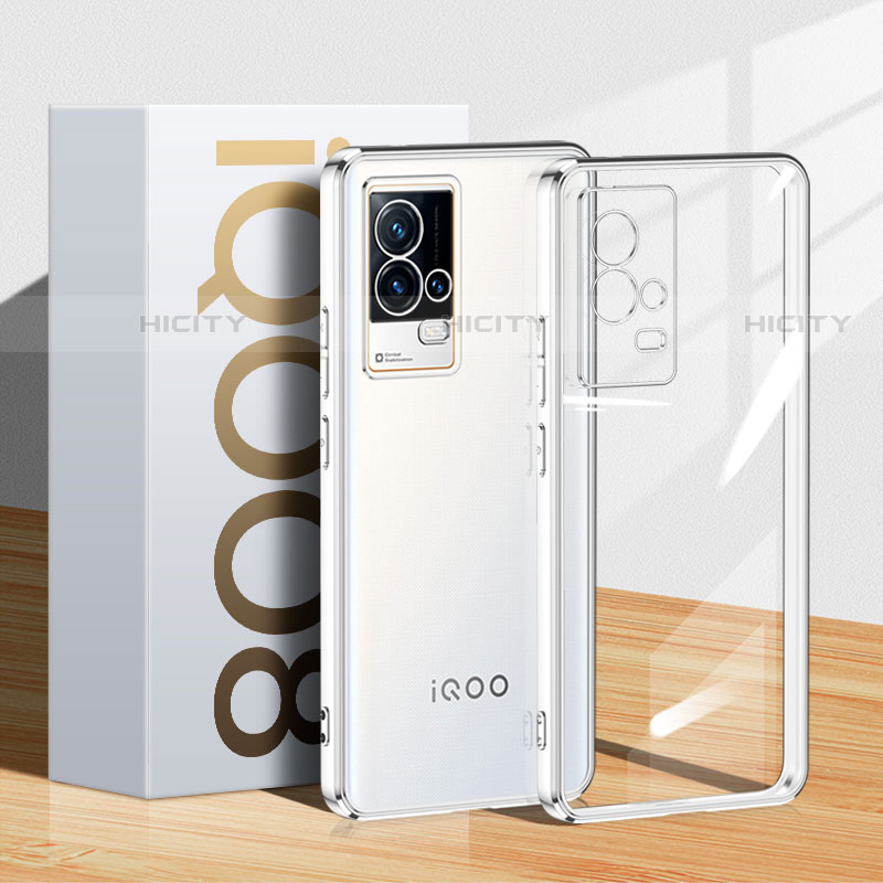 Coque Ultra Fine TPU Souple Housse Etui Transparente H01 pour Vivo iQOO 8 5G Argent Plus