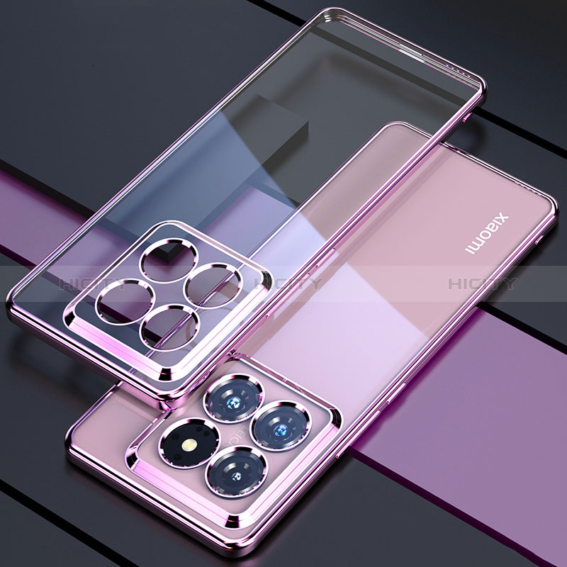 Coque Ultra Fine TPU Souple Housse Etui Transparente H01 pour Xiaomi Mi 14 5G Violet Plus