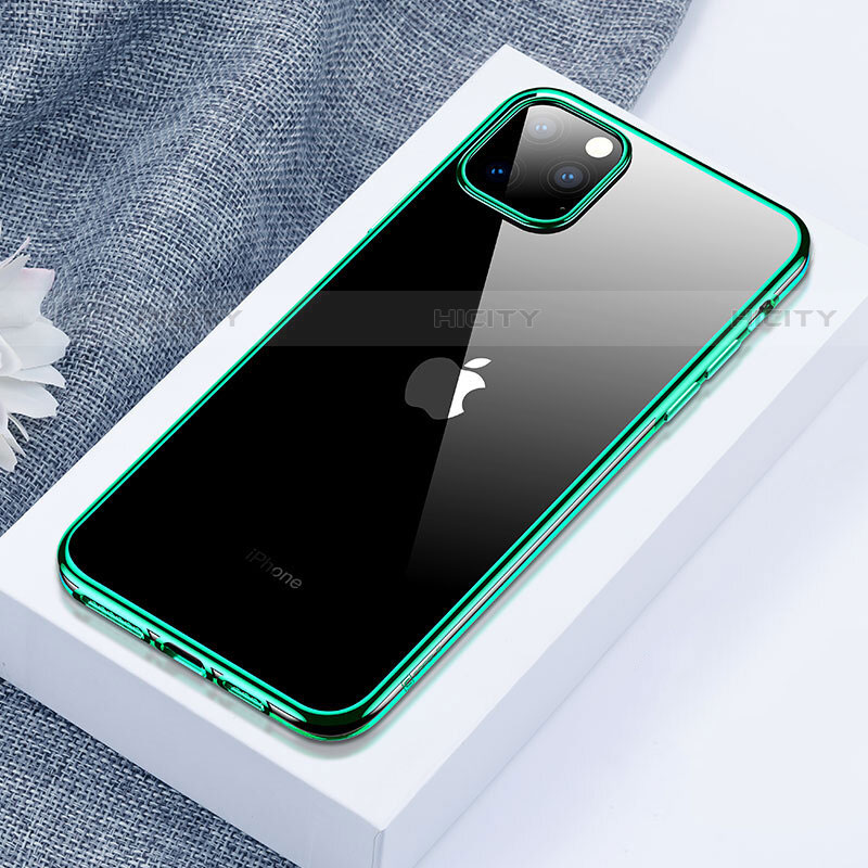Coque Ultra Fine TPU Souple Housse Etui Transparente H02 pour Apple iPhone 11 Pro Vert Plus