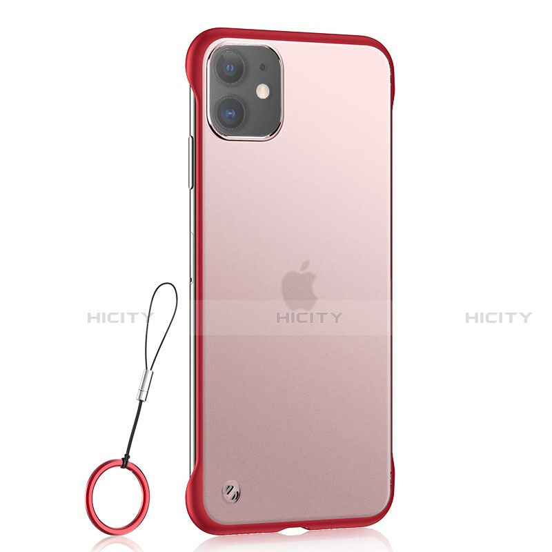 Coque Ultra Fine TPU Souple Housse Etui Transparente H02 pour Apple iPhone 11 Rouge Plus