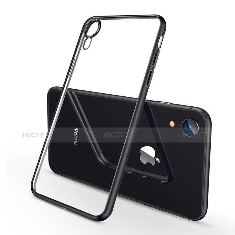 Coque Ultra Fine TPU Souple Housse Etui Transparente H02 pour Apple iPhone XR Noir Plus