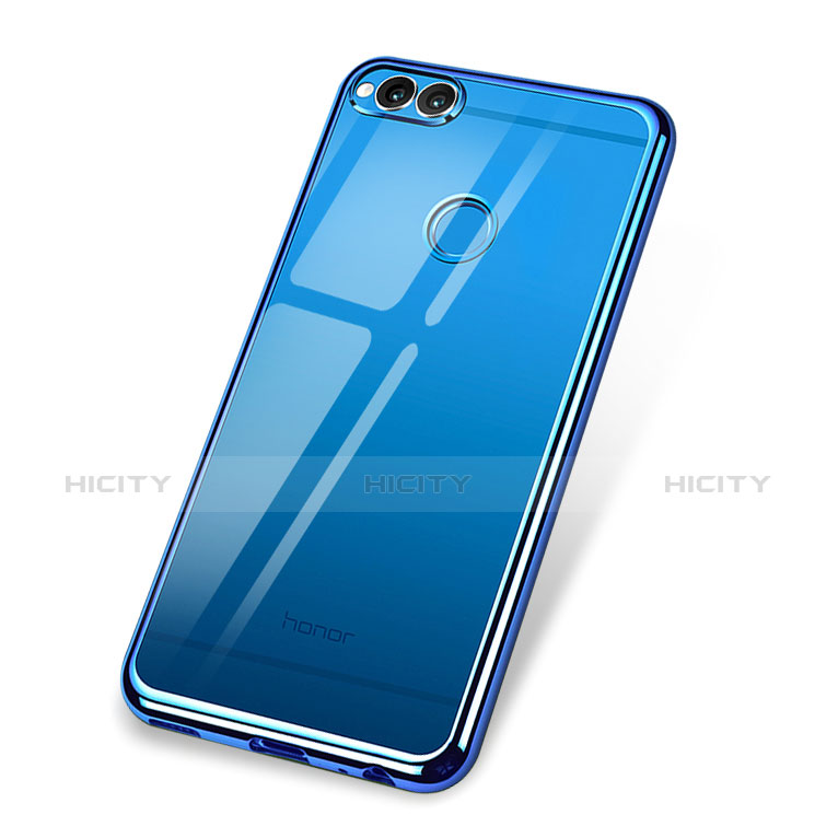 Coque Ultra Fine TPU Souple Housse Etui Transparente H02 pour Huawei Honor 7X Bleu Plus
