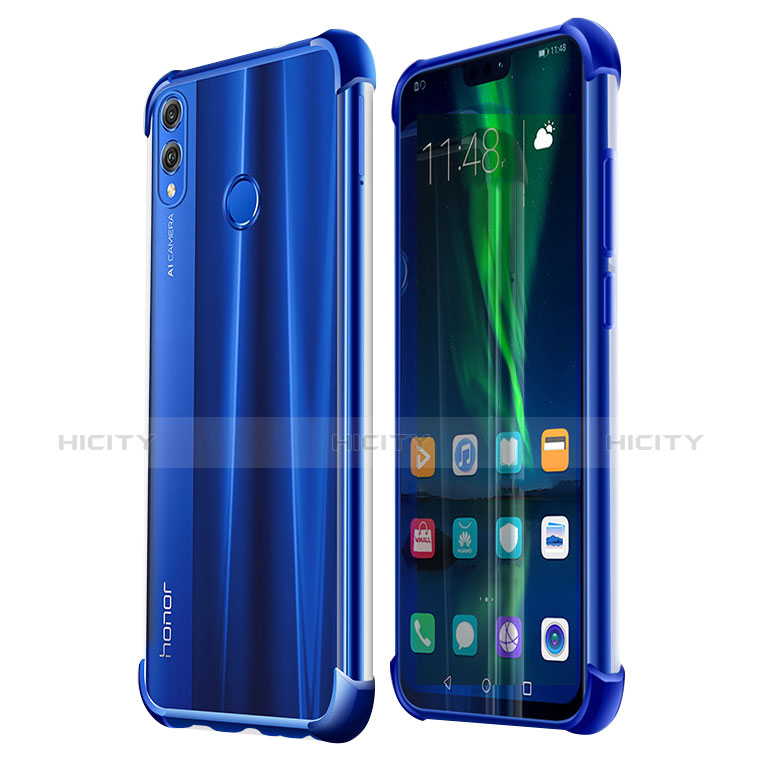 Coque Ultra Fine TPU Souple Housse Etui Transparente H02 pour Huawei Honor 8X Bleu Plus