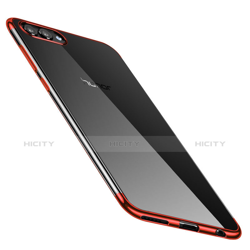 Coque Ultra Fine TPU Souple Housse Etui Transparente H02 pour Huawei Honor V10 Rouge Plus