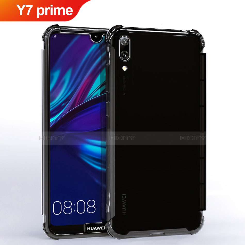 Coque Ultra Fine TPU Souple Housse Etui Transparente H02 pour Huawei Y7 Prime (2019) Noir Plus