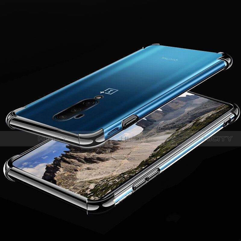 Coque Ultra Fine TPU Souple Housse Etui Transparente H02 pour OnePlus 7T Pro 5G Noir Plus