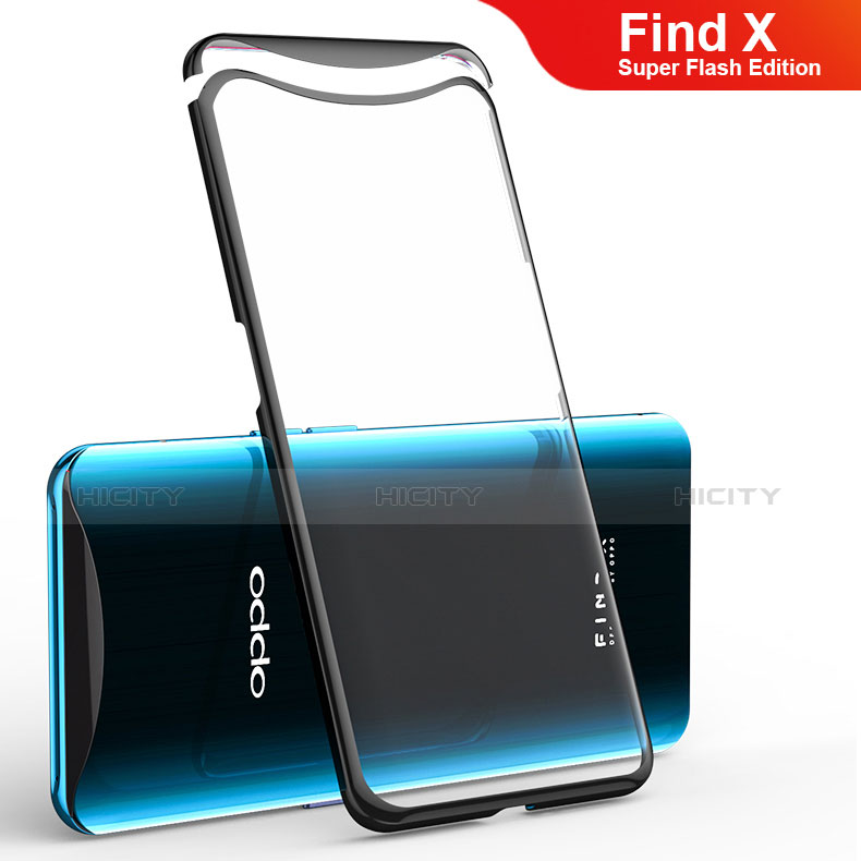 Coque Ultra Fine TPU Souple Housse Etui Transparente H02 pour Oppo Find X Super Flash Edition Noir Plus