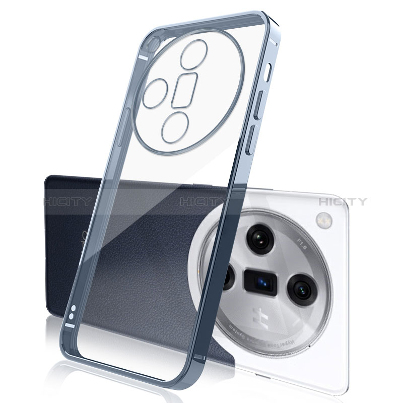 Coque Ultra Fine TPU Souple Housse Etui Transparente H02 pour Oppo Find X7 5G Bleu Plus