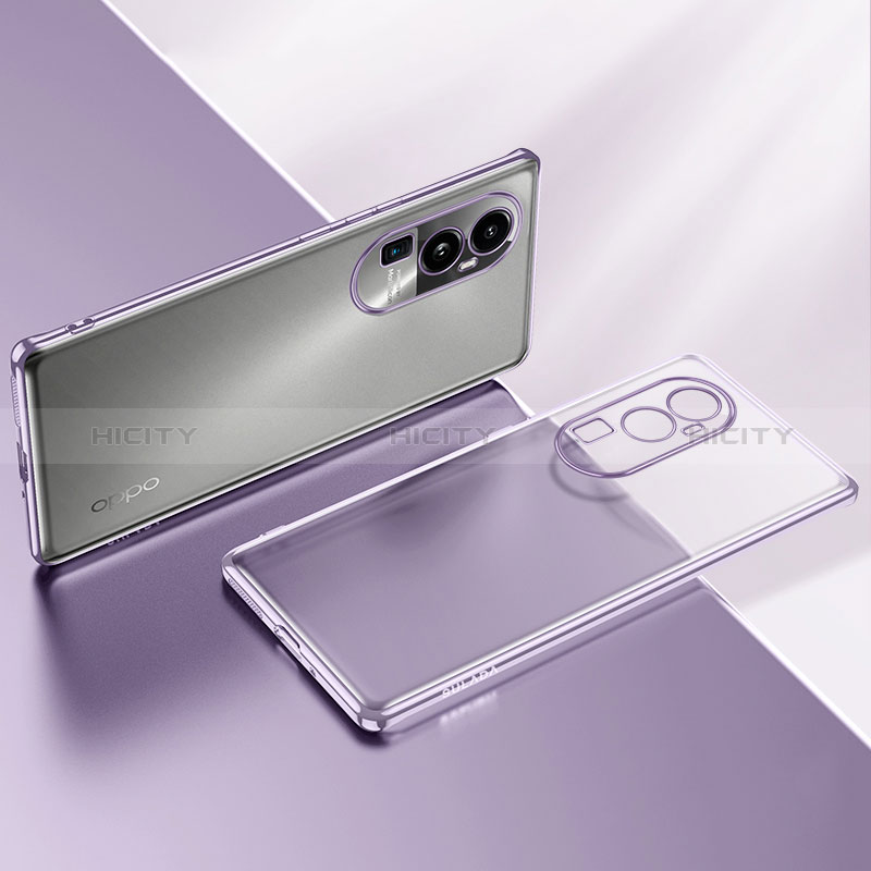 Coque Ultra Fine TPU Souple Housse Etui Transparente H02 pour Oppo Reno10 Pro+ Plus 5G Violet Clair Plus