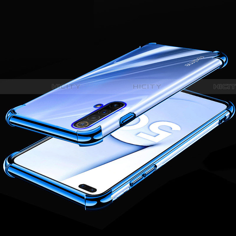 Coque Ultra Fine TPU Souple Housse Etui Transparente H02 pour Realme X50 5G Bleu Plus