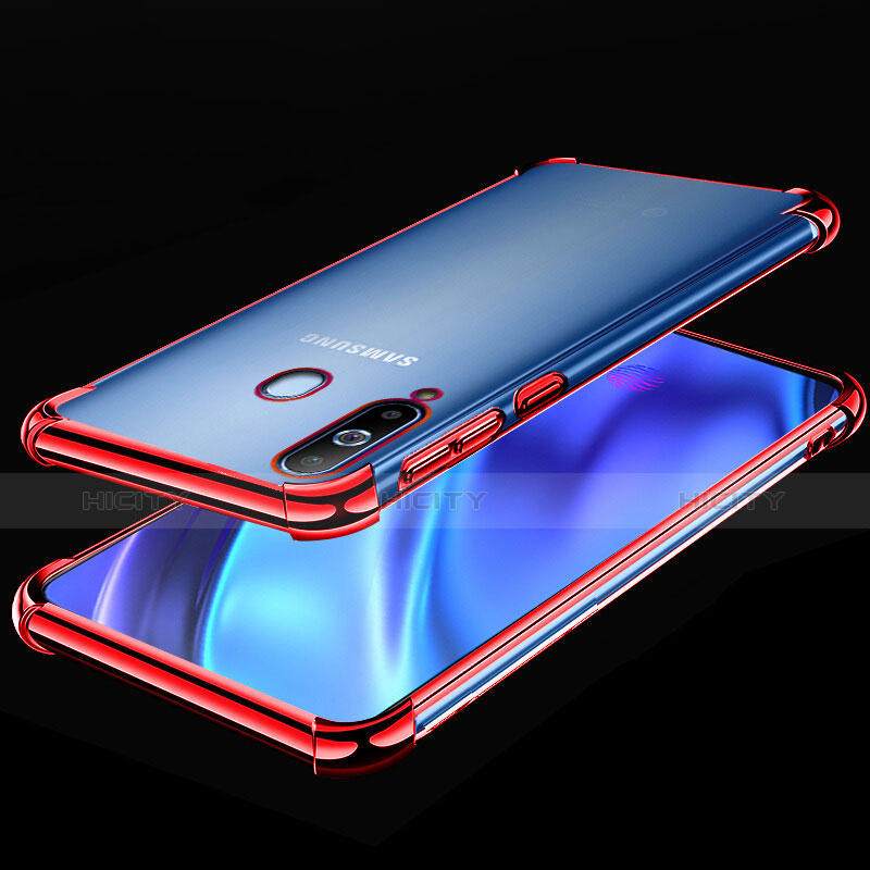 Coque Ultra Fine TPU Souple Housse Etui Transparente H02 pour Samsung Galaxy A8s SM-G8870 Rouge Plus