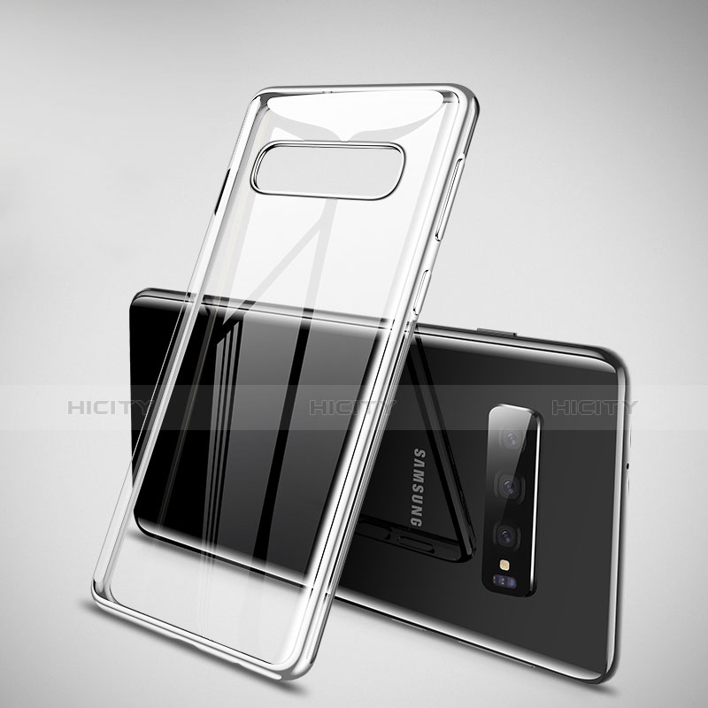 Coque Ultra Fine TPU Souple Housse Etui Transparente H02 pour Samsung Galaxy S10 Argent Plus