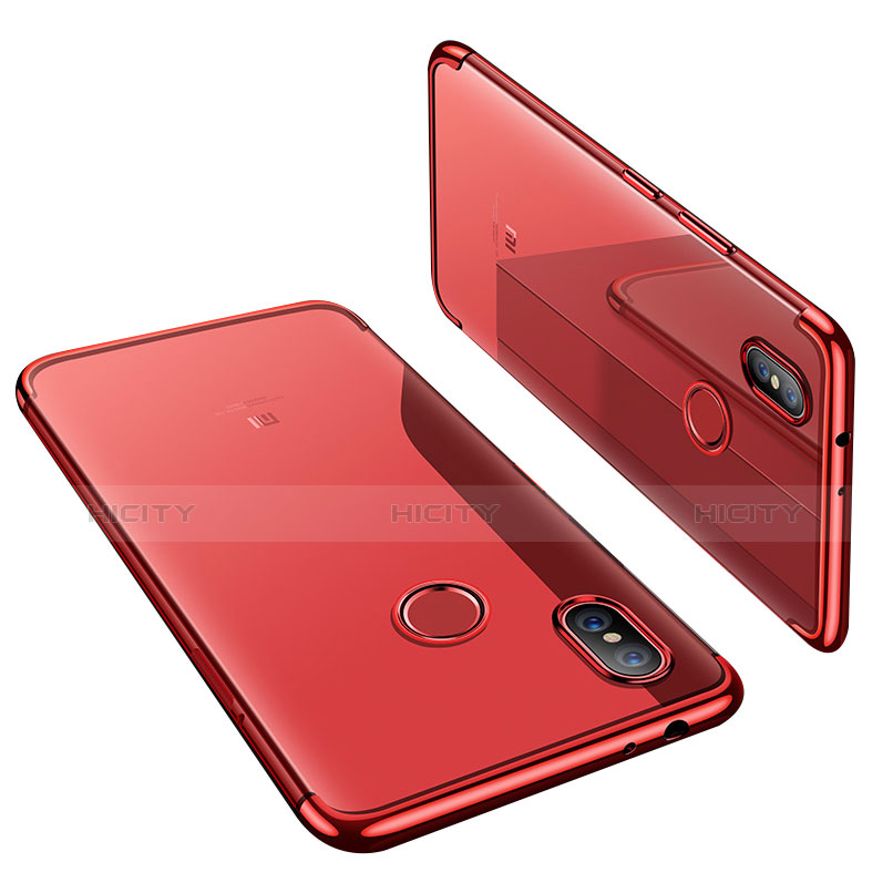 Coque Ultra Fine TPU Souple Housse Etui Transparente H02 pour Xiaomi Mi 6X Rouge Plus