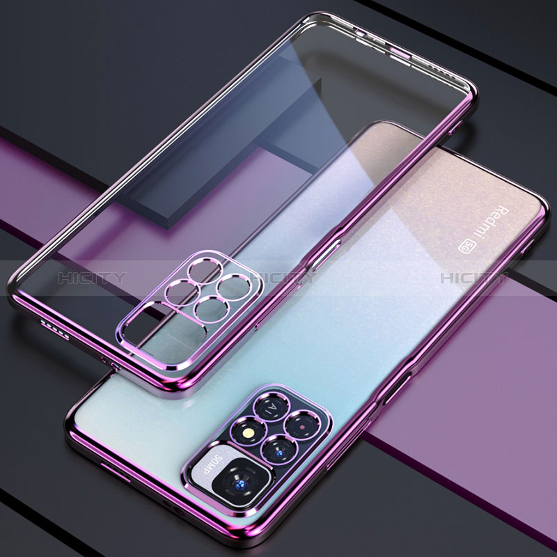 Coque Ultra Fine TPU Souple Housse Etui Transparente H02 pour Xiaomi Redmi Note 11 Pro+ Plus 5G Violet Plus