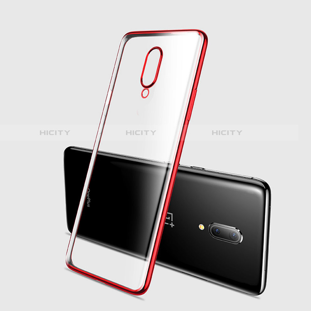 Coque Ultra Fine TPU Souple Housse Etui Transparente H03 pour OnePlus 7 Pro Rouge Plus
