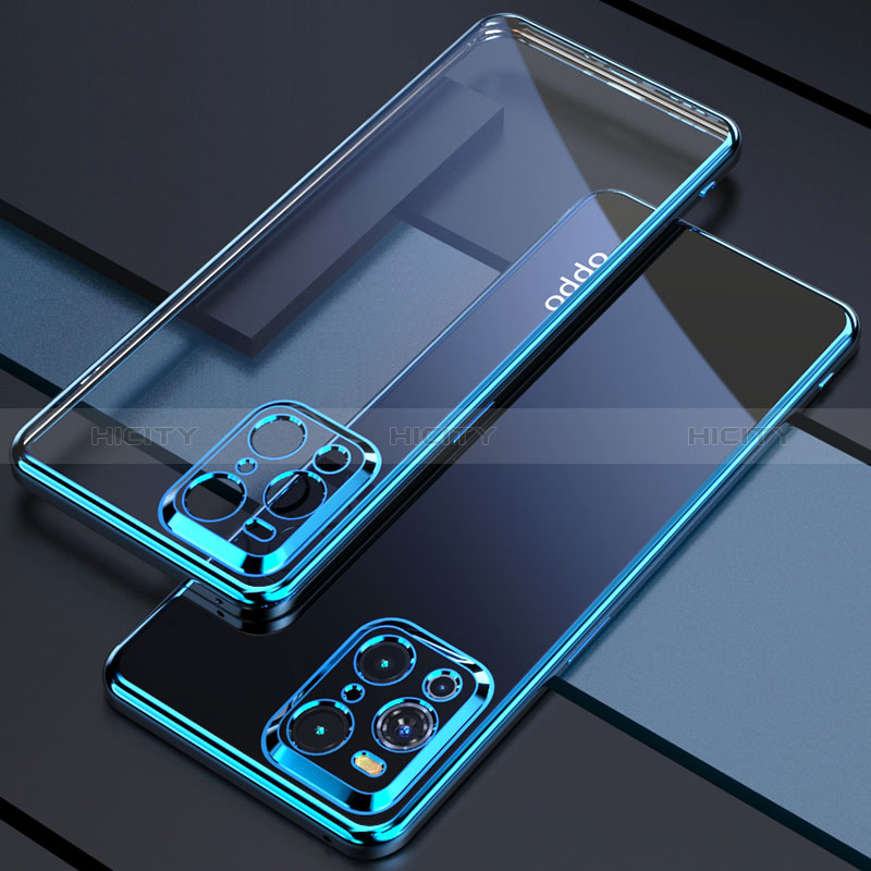 Coque Ultra Fine TPU Souple Housse Etui Transparente H03 pour Oppo Find X3 5G Bleu Plus