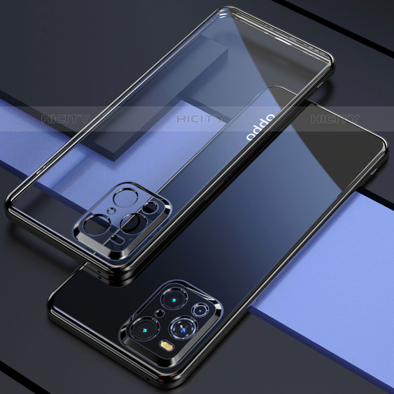 Coque Ultra Fine TPU Souple Housse Etui Transparente H03 pour Oppo Find X3 Pro 5G Noir Plus