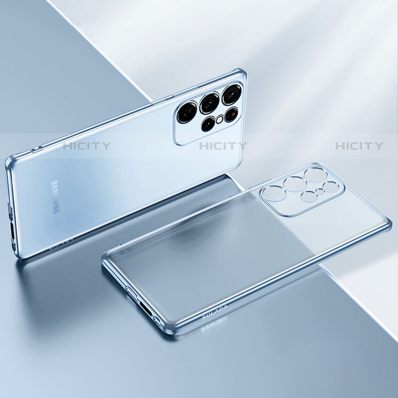 Coque Ultra Fine TPU Souple Housse Etui Transparente H03 pour Samsung Galaxy S21 Ultra 5G Bleu Ciel Plus
