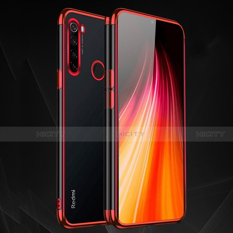 Coque Ultra Fine TPU Souple Housse Etui Transparente H03 pour Xiaomi Redmi Note 8 (2021) Rouge Plus